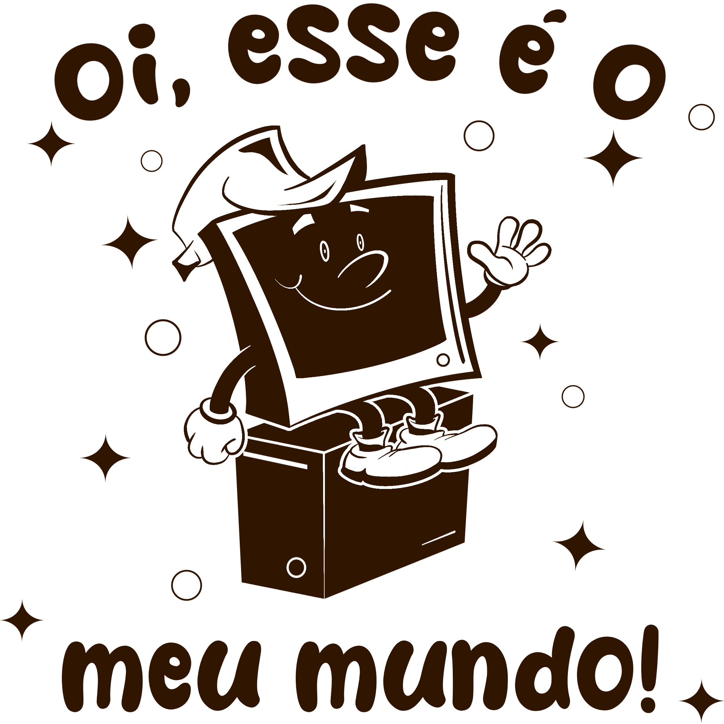 Ilustração com o título 'Oi, esse é o meu mundo!'